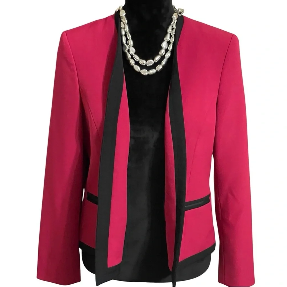 KASPER CLASSIC RED & BLACK BLAZER SZ 8P EUC